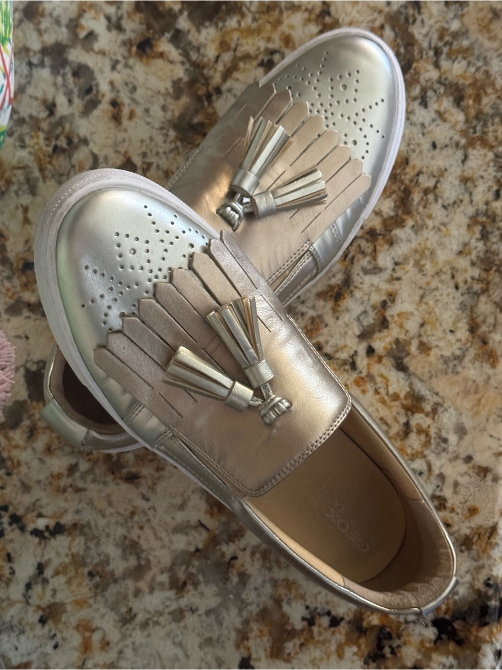 Geox Women's BREEDA 13 Metallic Breathable Lightweight Slip-On Sneakers